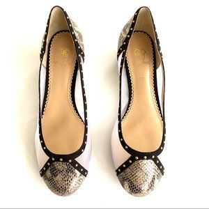NWOB Rara Avis Black & Gold Mesh Snakeskin Shoes